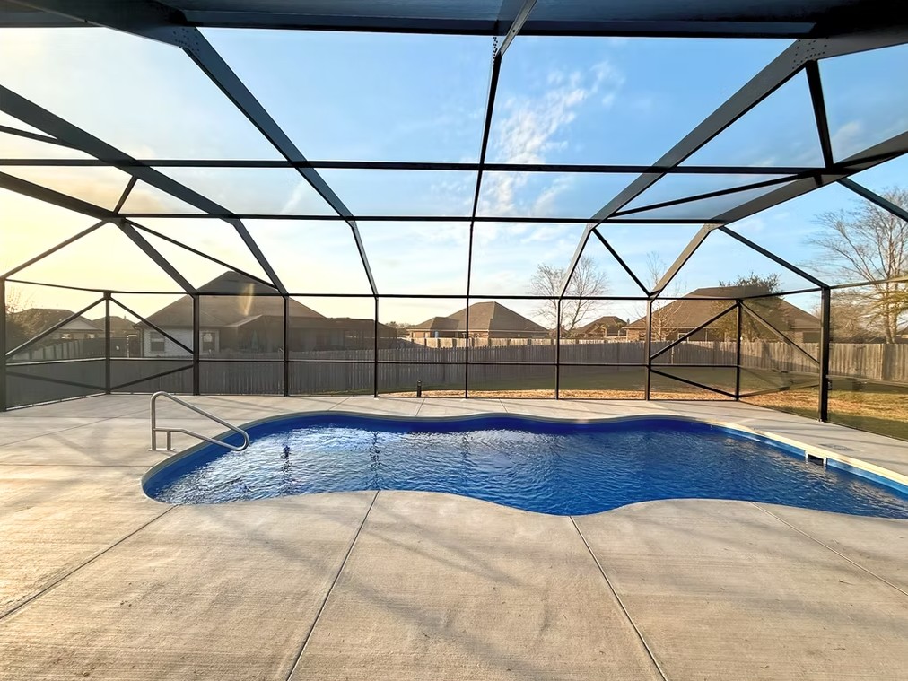 Interior view of screened pool enclosure