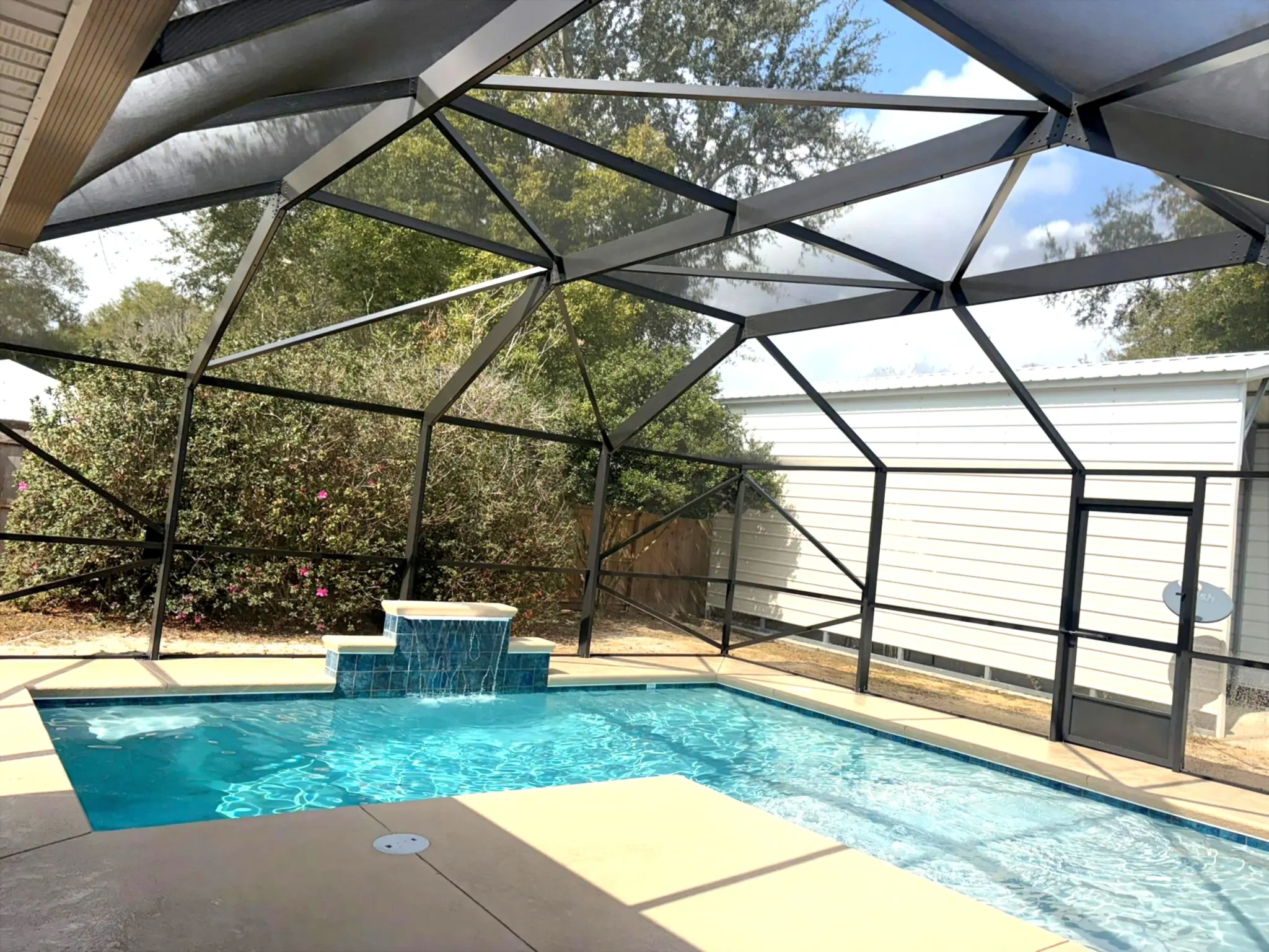 Interior view of screened pool enclosure