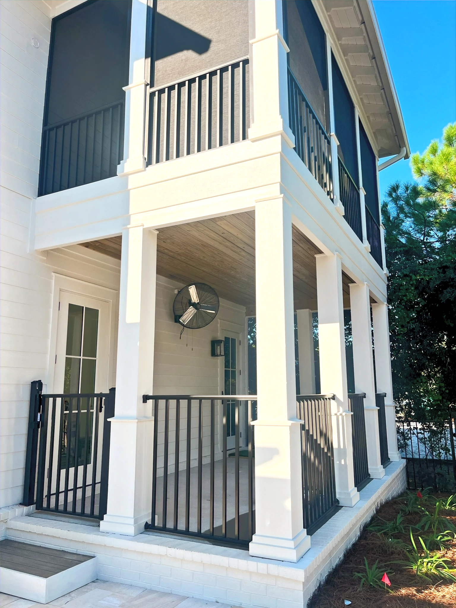 Porch railing on two story home
